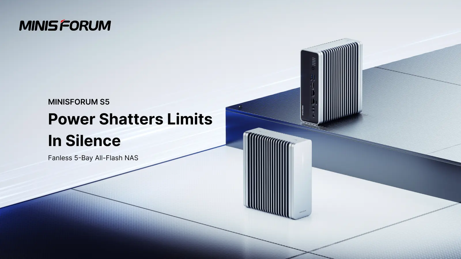 NAS-ul fără ventilator de la Minisforum: stocare all-flash cu 5 sloturi NVMe sub $400