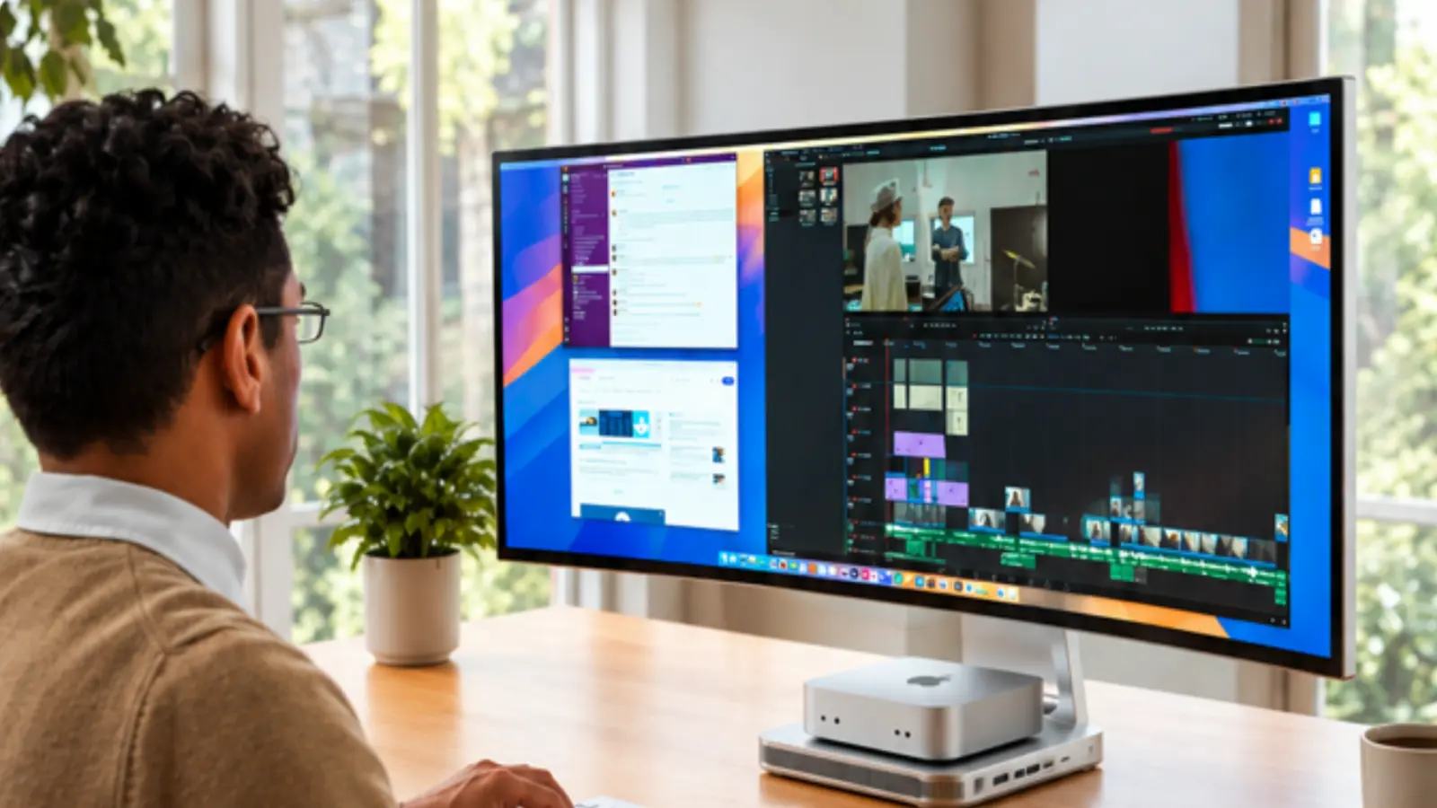 Monitor curbat 5K de 40 inch: Soluția integrată pentru Mac Mini